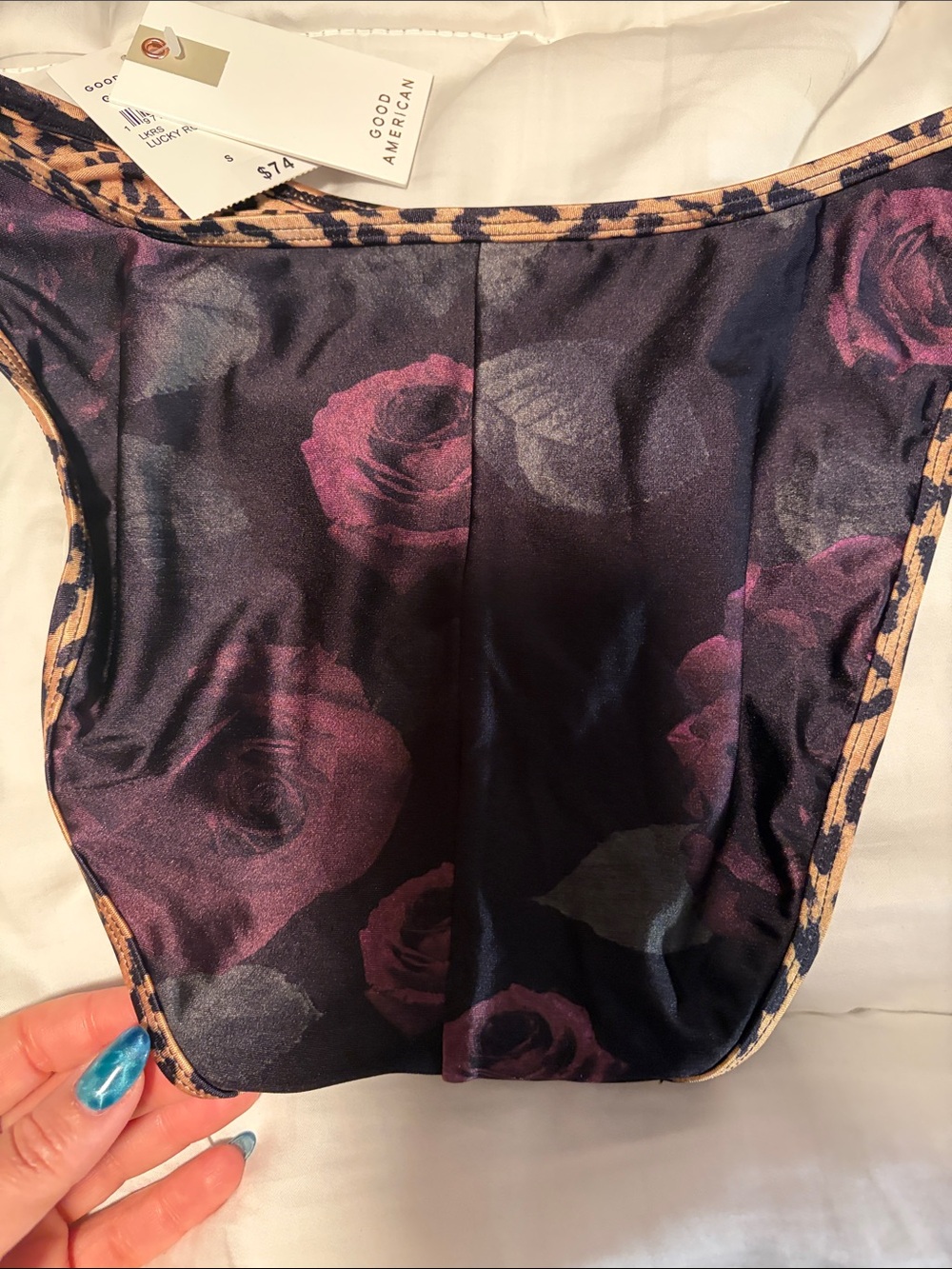 Good American Leopard Roses Print Triangle Bikini Set - Small NWT - Picture 3 of 8